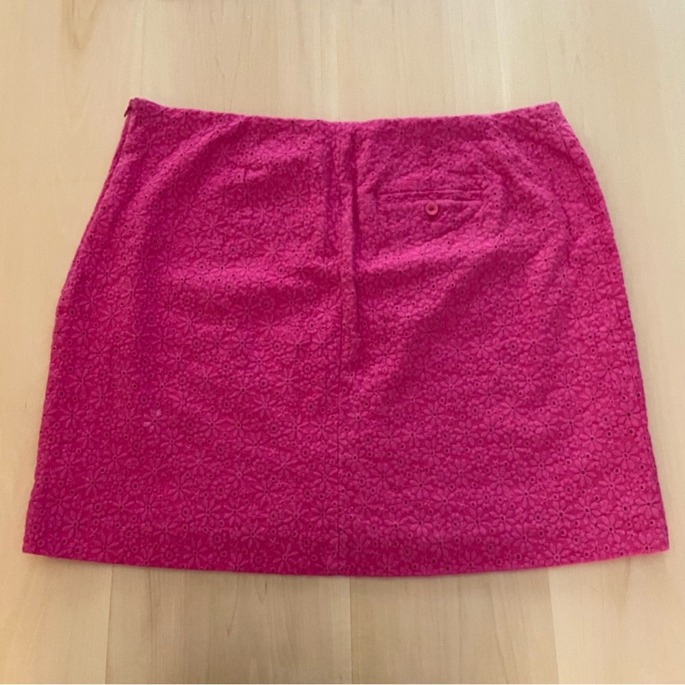 LARKSPUR Size 20 W Cotton blend pink embroidered mini skirt. Vintage. Barbie.